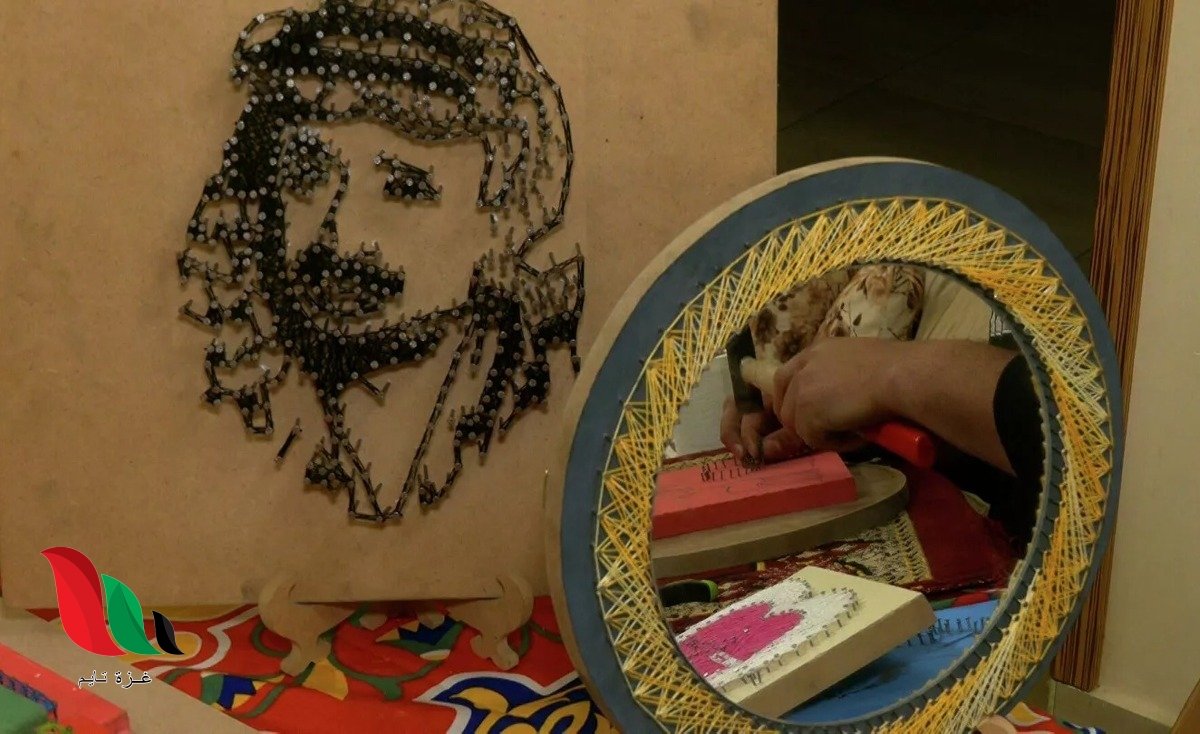 فلسطيني من غزة يشكل لوحات فنية مصنوعة بالمسمار والخيط