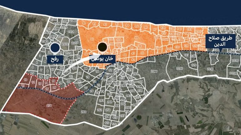 خريطة البلوكات في خانيونس